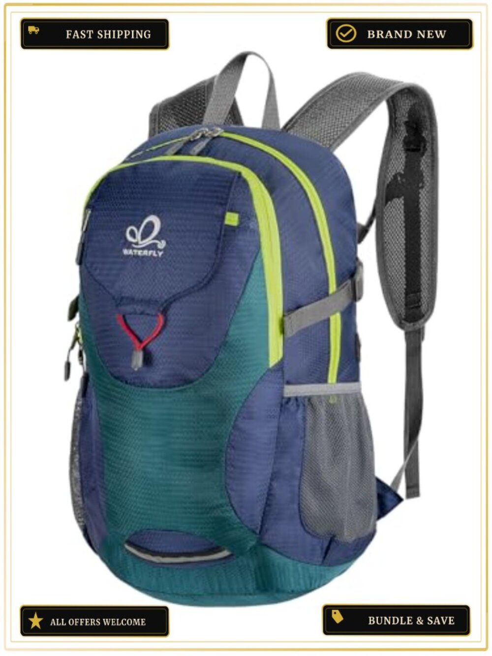 Lightweight Packable Hiking Backpack 30L Daypack Water Resistant Nylon Travel